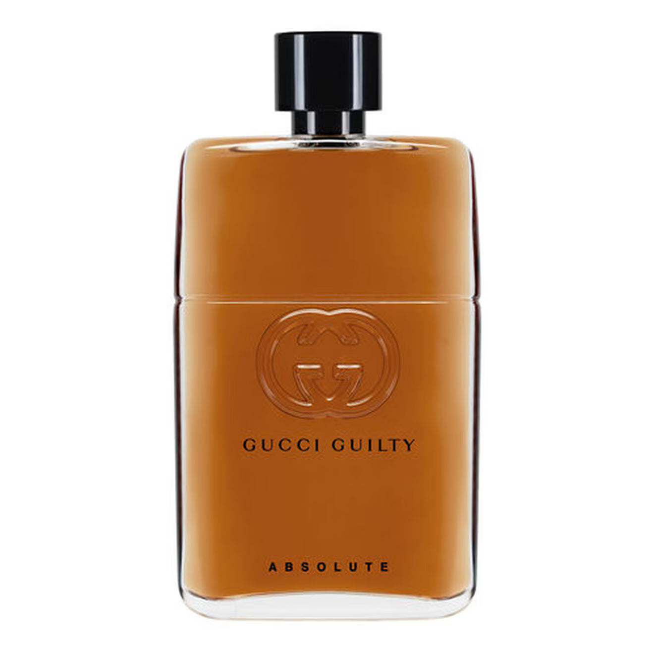 Gucci Guilty Absolute perfume bottle on a white background