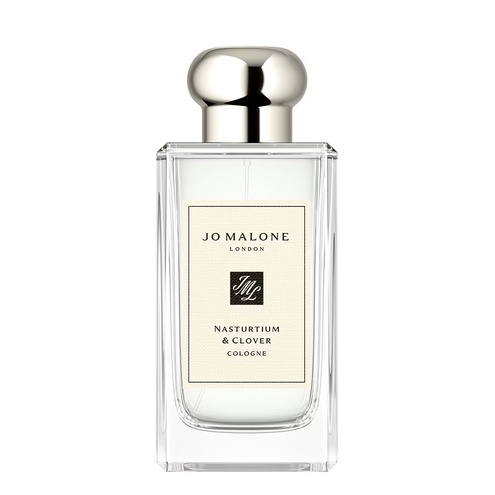 Jo Malone Nasturtium & Clover cologne bottle on a white background