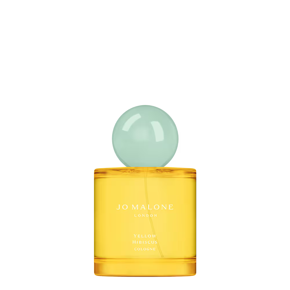Jo Malone Yellow Hibiscus cologne bottle on a white background