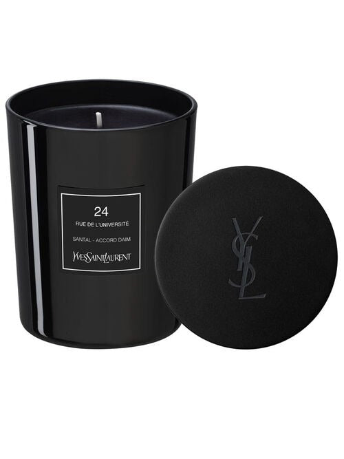 Yves Saint Laurent 24 Rue de l'Université luxury black candle with 165g wax.