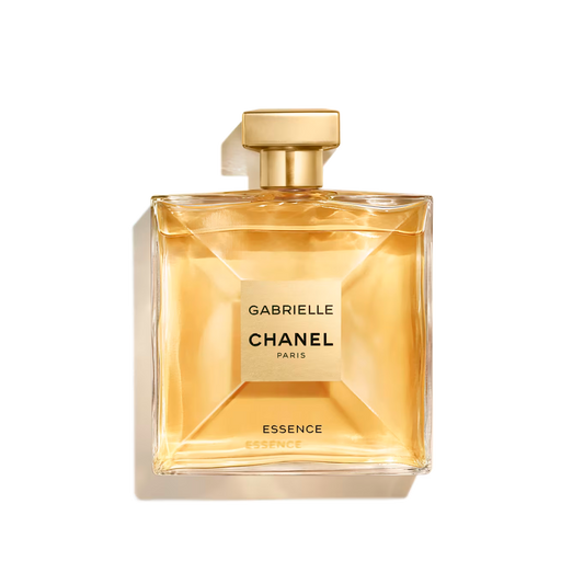 Chanel Gabrielle perfume bottle on a white background