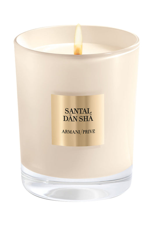 Giorgio Armani Prive Santal Dansha Woody scented candle 175g with gold jar.