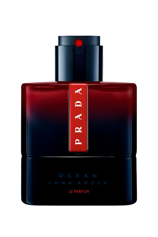 Prada Luna Rossa Ocean Le Parfum 100ml bottle with blue gradient and red stripe.
