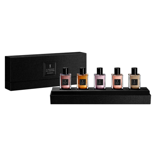 YSL Le Vestiaire des Parfums Essentielle Miniature set with five 7.5ml bottles.